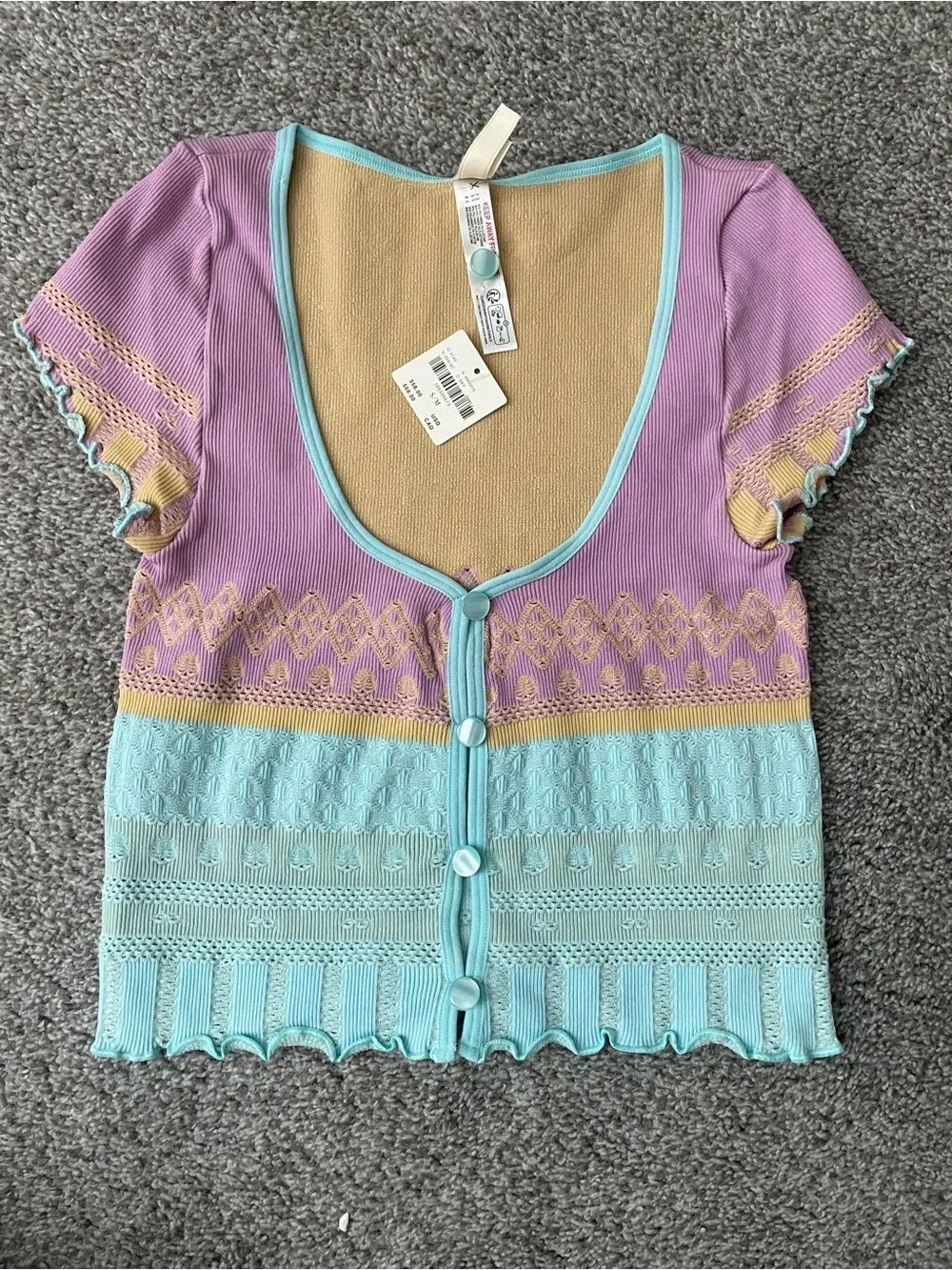 Anthropologie LyreBird Pastel Cropped Cami Sz S/M